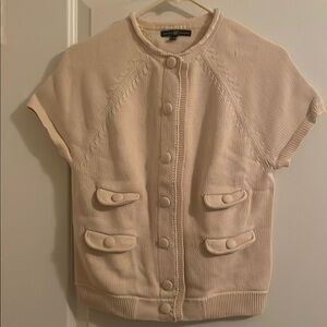 Gap Cream Button-Up Knit Top